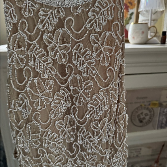 Sherri Hill 53442- Nude/ Ivory Sequin Gown, Size 10 - Picture 2 of 7